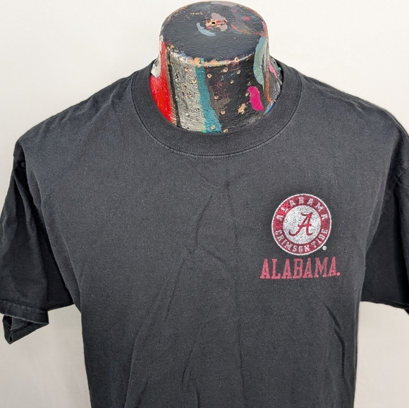 Alabama Crimson Tide Champion Pennant Flag Mens Black Tshirt Size Large - Picture 5 of 9